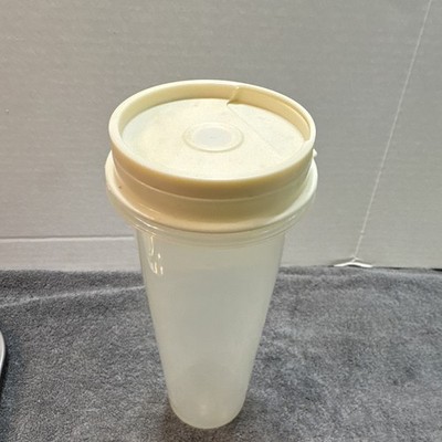 Tupperware Servings 1 Qt Insulated Plastic Vacuum Flask, White/Clear, Twist Lid