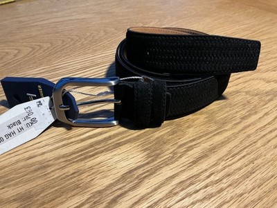 Huxley Tanner Herren 3,5 cm Wildleder Gürtel Schwarz Large (passt 36 -39 ) Neu