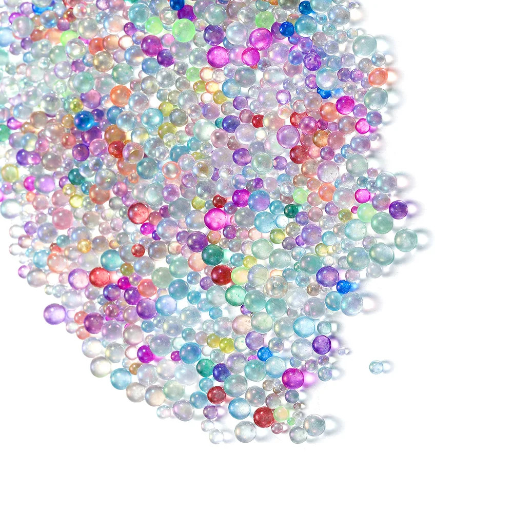 0.4-3mm Mini Glass Beads 100g for UV Epoxy Resin Nail Art Filler