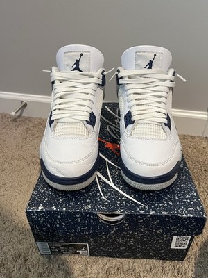 Jordan 4 Midnight Navy Blue Sneakers Size 10