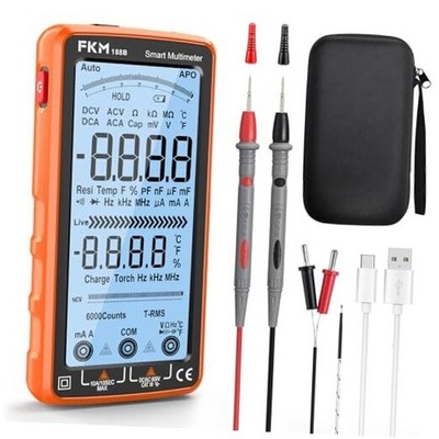 Auto-Ranging Digital Multimeter Tester - 5'' Backlit Screen
