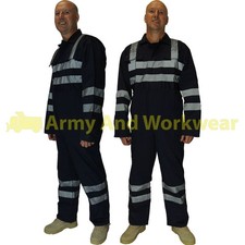 Hi Viz Safety Boiler Suit Heavy Weight Coveralls Overalls Mens Reflective Tape