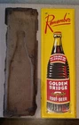 Vtg SF Golden Bridge Root Beer Embossed Tin Litho Door Push Advertising Sign