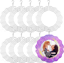 6 Pcs 8 Inch Sublimation Wind Spinner Blanks, 3D Aluminum Wind Powered Kinetic S