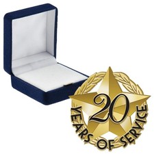 20 Years Of Service Pins, 20 Pin With Blue 1 inch, Blue,Gold
