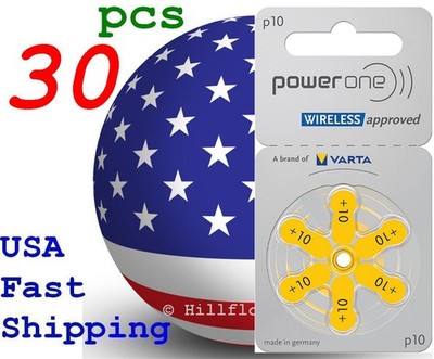 30 pcs Power One size 10 PR70 Wireless Card 1.45V Zinc Air Hearing Aid Battery