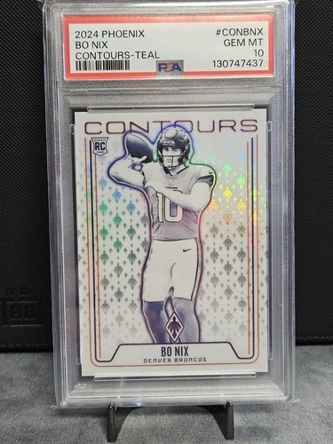 2024 Panini Phoenix - PSA 10 /40 Bo Nix Contours Teal #CON-BNX (RC) Broncos