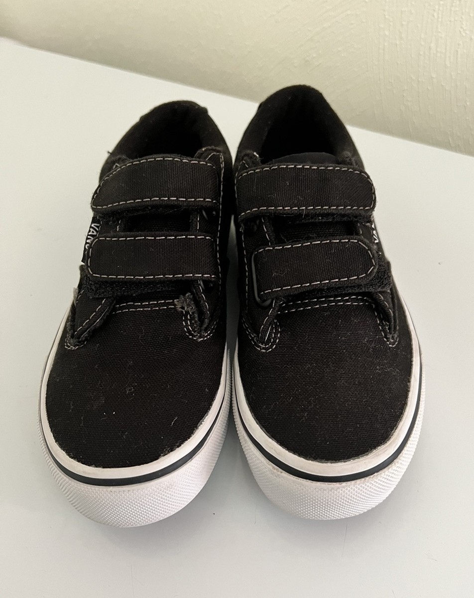 KIDS VANS ATWOOD V CANVAS BLACK/WHITE STRAPS Unisex Size 13 - Main Image