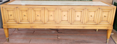 MCM J.L. Metz Contempora Sideboard 1960s Cherry & Travertine Credenza Buffet