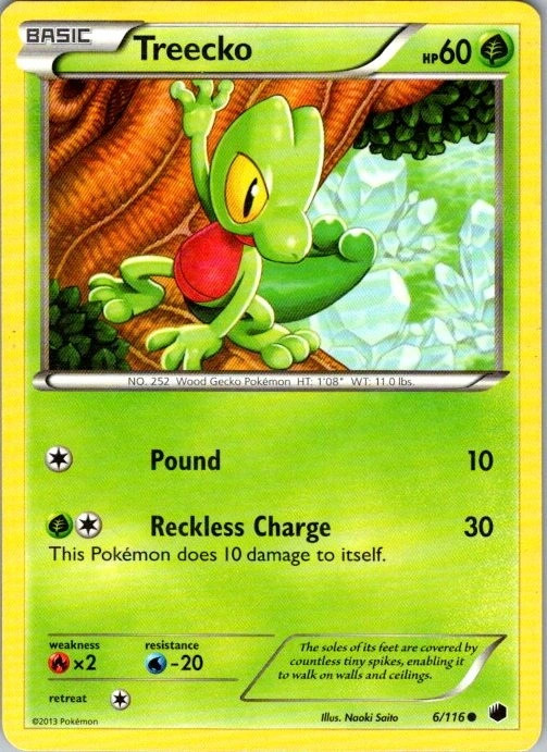 Treecko 6/116 Plasma Freeze Rare MP Pokemon TCG
