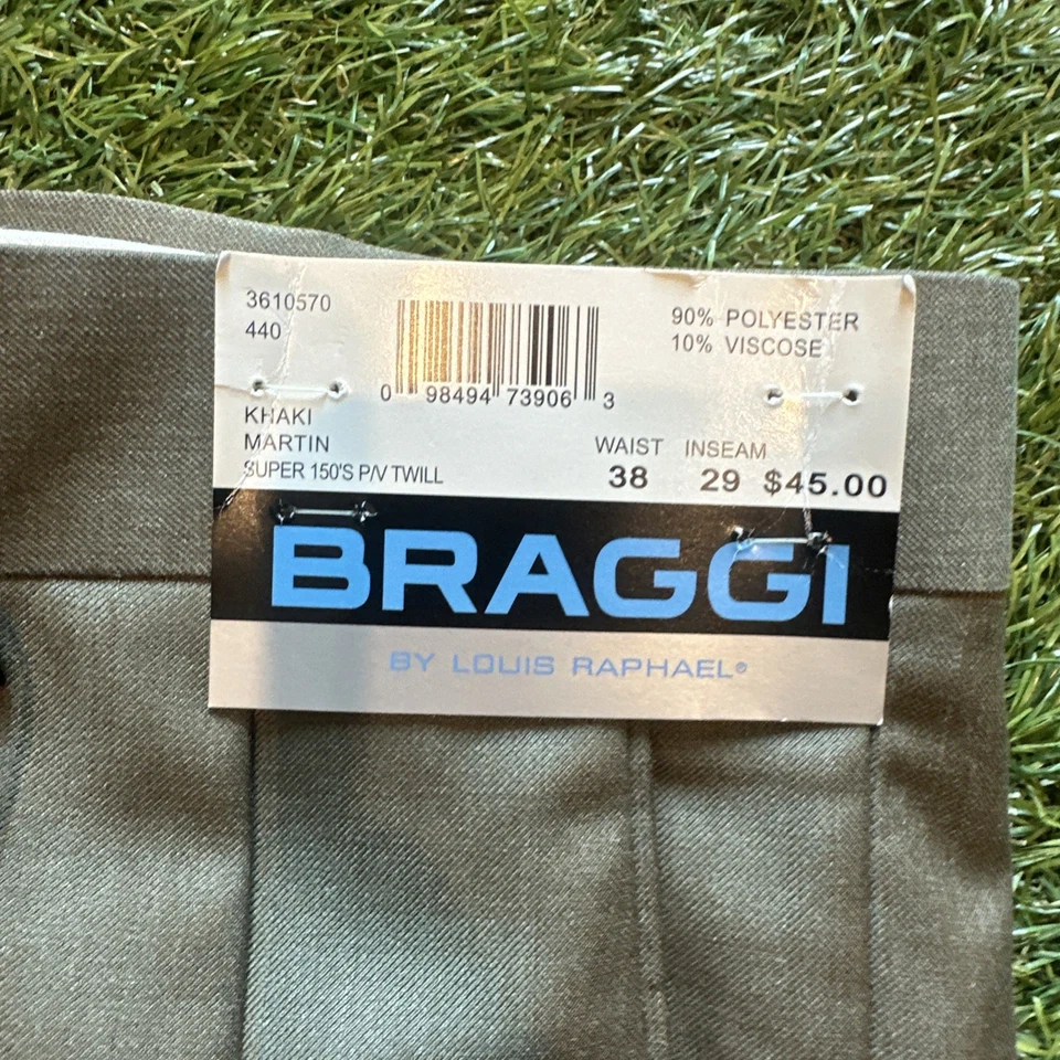 Pantalones Braggi by Louis Raphael verdes para hombre Martin Super 150s P/V sarga talla 38 X 29 Foto 2 de 4