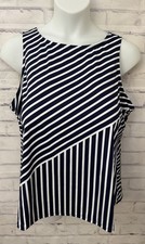 Lands End 24W DDD Blue Tankini Swimsuit Top High Neck Soft Cup Slimming New