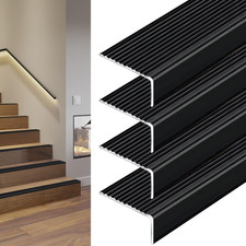 Aluminium Stair Edge Protector, 3Ft Non-Slip Nosing for Safe Steps, 4Pack