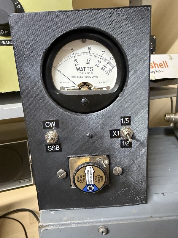 Bird 43 Wattmeter , Thruline ,  PEP kit, in NEW 3D printed enclosure, works!!!