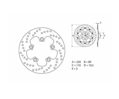 Disque de frein BREMBO Serie Oro rond fixe - Photo 1/2