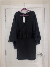 Rose Gal Black Batwing Layered Dress Plus Size 20 Party Occasion Stylish Fashion