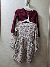 Cat  Jack Longsleeve Floral Dress W/ Side Pockets Girls XS 4/5 2pk