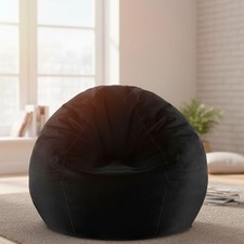 Stylish Black Dutch Velvet Bean Bag Chair - Soft Memory Foam for Relaxation