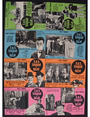 Fotobuste SOS STANLIO E OLLIO Poster Original Film von 1980er Jahre