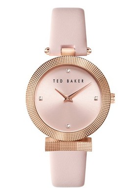 Ted Baker Damenuhr mit rosa Zifferblatt und rosa Lederarmband BKPBWF003