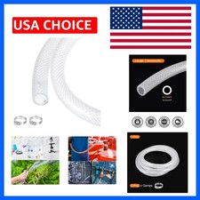 Braided Clear PVC Vinyl Tubing 1/2" ID 5/8" OD PVC Tube High Pressure Water H...