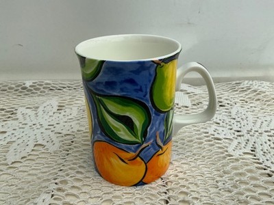 *ST MICHAEL* Vintage M&S Fruit Orangen And Lemons Fine Bone China Becher 10 cm