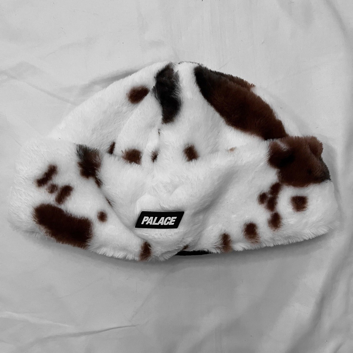 Palace Skateboards Teddy Beanie Hat Fur Cap - Cow Print - New