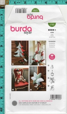 'Accessories' Burda style Sewing Craft Pattern 5760 Christmas NEW & UNCUT!