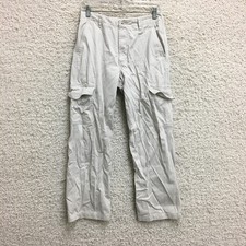 Tommy Hilfiger Pants 6 Womens White Cargo Pockets Straight Logo Casual Mid Rise