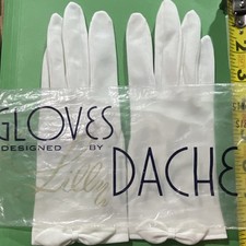 Lilly Dache White Formal Wrist Gloves Size 7 with Bow Accent