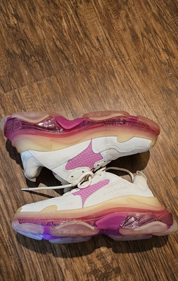 Size 9 - Balenciaga Triple S Clear Sole Trainer White Pink Womens