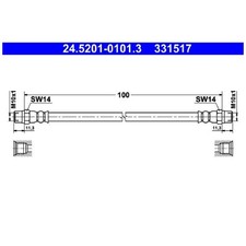 Bremsschlauch hinten rechts für BMW 5-er E39 7-er E38 8-er E31 | 24554596