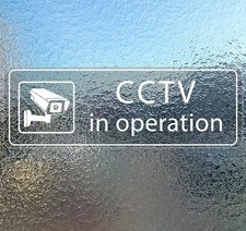 15cm Transparent CCTV In Operation Window Warning Sticker