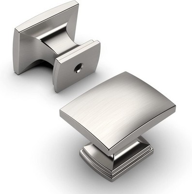 Amerdeco 10er Pack Gebürstet Satin Nickel Retro Schrank Quadrat Knopf Zinklegierung