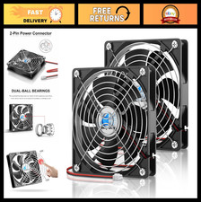 120mm 12V DC Cooling Fan 2-Pack - High Performance, 1800RPM, Dual Ball Bearing