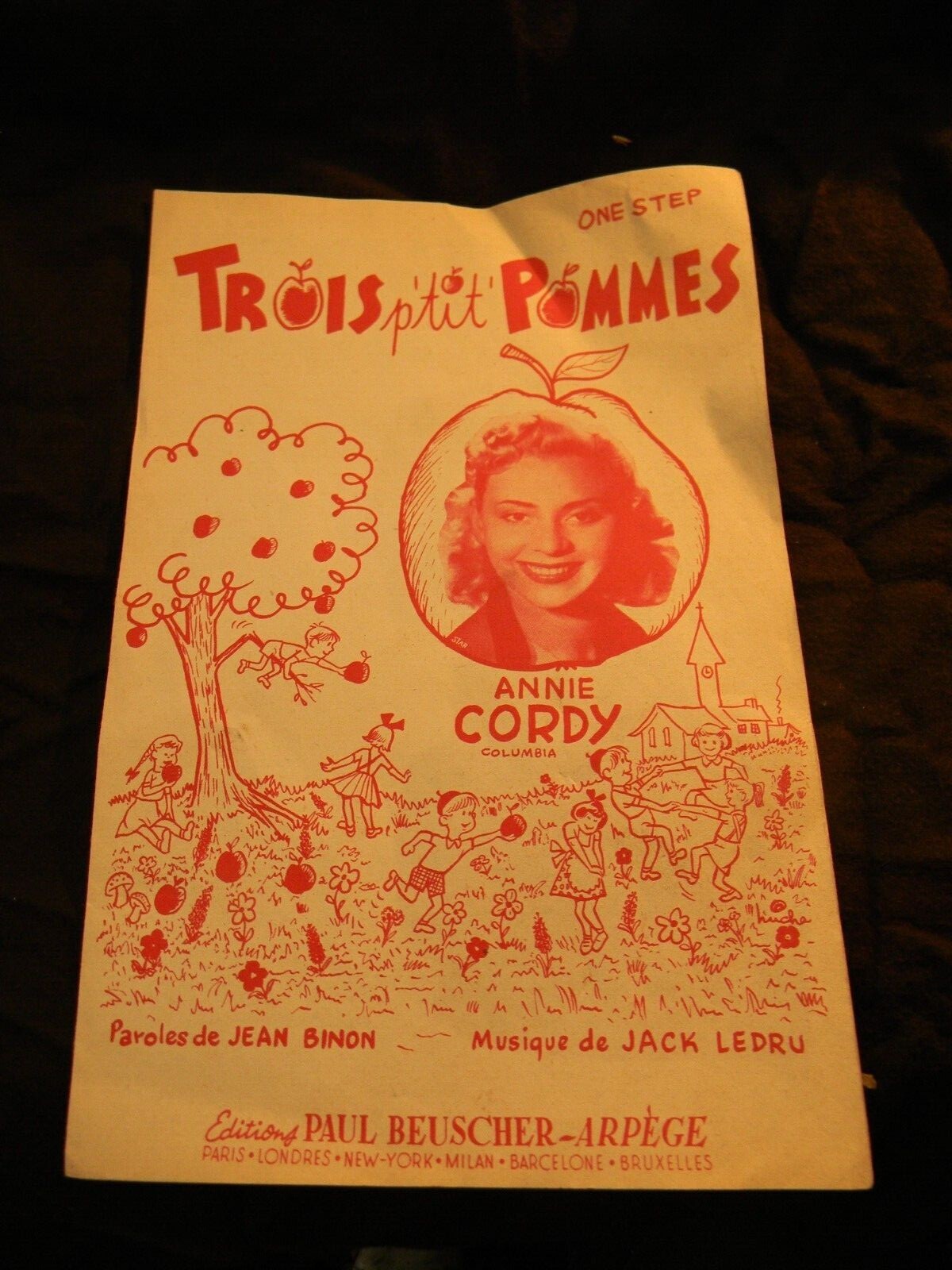 Sheet Music Trois P'tit Pommes Annie Cordy Binon Ledru