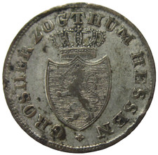 GERMAN STATES, HESSE-DARMSTADT. SILVER 6 KREUZER, 1828. SCARCE.