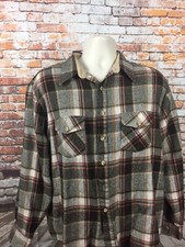 Vintage 80s SEARS Mens Flannel Button Down Shirt Size XL Brown H14