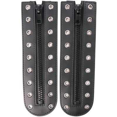 Black Leather Zipper Boot Laces Hole Set Army Military Combat