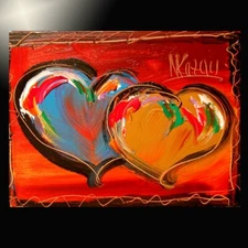 Modern Abstract HEARTS  Large  Original Oil Painting  IMPRESSIONIST FINE ART G4s