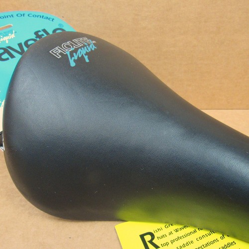 NOS Viscount Waveflo Professional Saddle w/Flolite Liquid..Black w/Blue Accents - Picture 11 of 17