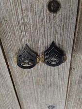 Pair Of US USMC Marine Corps Staff Sergeant Insignia Rank Metal