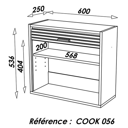 SIMMOB Küchenschrank Schrank Oberschrank Hängeschrank Rollladentür 60 x 53,6 cm - Bild 4 von 4