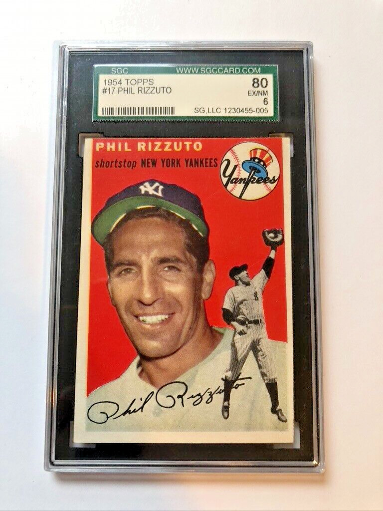 1954 Topps Baseball Card #17 Phil Rizzuto (HOF) SGC 6