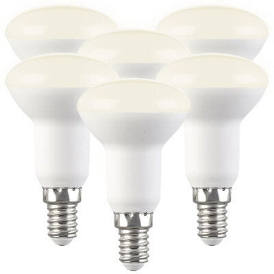 Luminea 6er-Set LED-Reflektoren, R50, warmweiß, 450 lm, E14, 5W (ersetzt 40W)