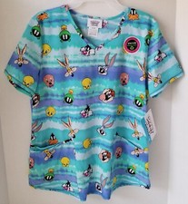 Looney Tunes Scrub Top Womans Size Small NEW