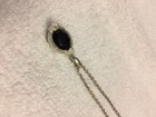 Necklace R. Klein 14k Silver chain Black Onyx Pendant w/many  Diamonds  (p12) — photo 7