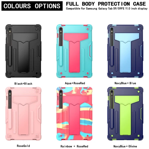 Heavy Duty Stand Case Rugged Cover For Samsung Galaxy Tab S10 FE /S10 FE+ Tablet - Picture 3 of 54