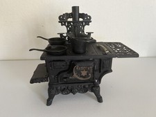 American MINIATURE CAST-IRON STOVE Crescent Salesmans Sample, Vintage Toy NICE