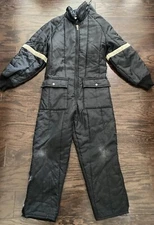 Vtg Walls Snow Snowmobile Suit Ski Ice Fishing Made USA Youth 16-18 Black White